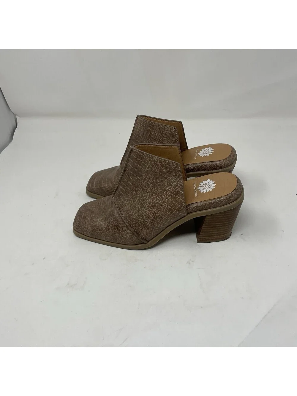 Yellowbox Marissa Heeled Mule Shoe for women in Taupe
